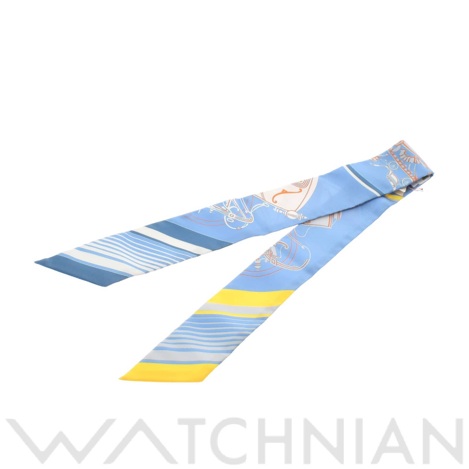 エルメス / HERMES ツイリー EX-LIBRIS ブルー シルク100％ レディース 【新品】【other】