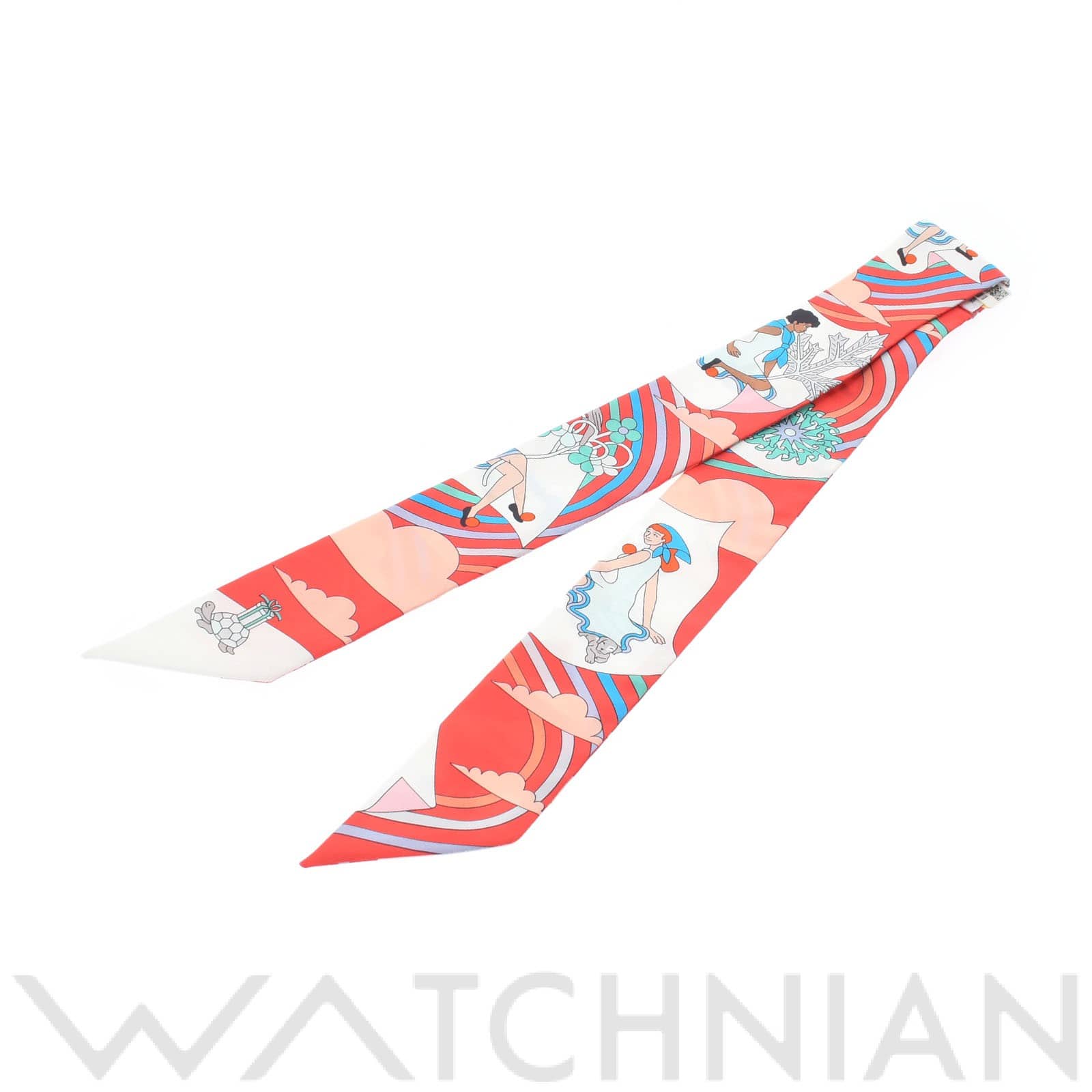 エルメス / HERMES ツイリー CARRES VOLANTS グレナディーヌ/ブラン/ブルー 063849S シルク100％ レディース 【新品】【other】