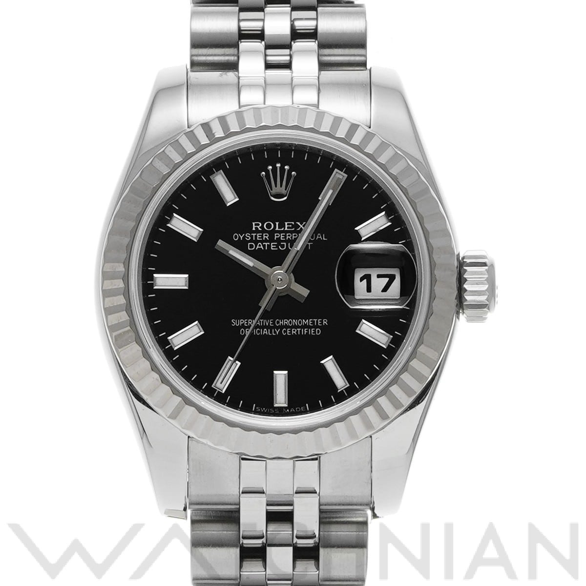 ロレックス レディ デイトジャスト 26 179174 ブラック レディース 時計 【中古】【wristwatch】