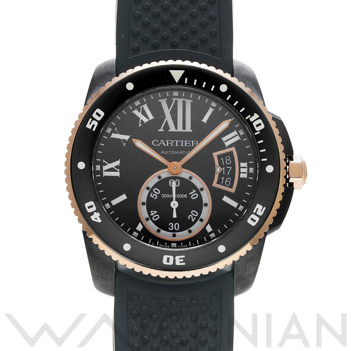 カリブル ドゥ カルティエ ダイバー W2CA0004 ブラック カルティエ CARTIER メンズ 【中古】