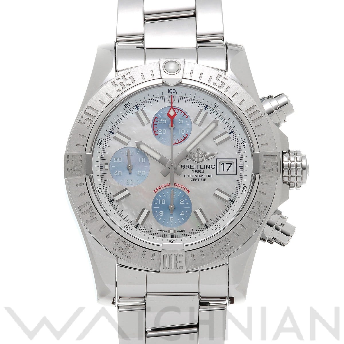 ブライトリング / BREITLING アベンジャーII マザーオブパール スカイ A1338111/A808 ホワイトシェル/ブルーシェル メンズ 時計 【中古】【wristwatch】