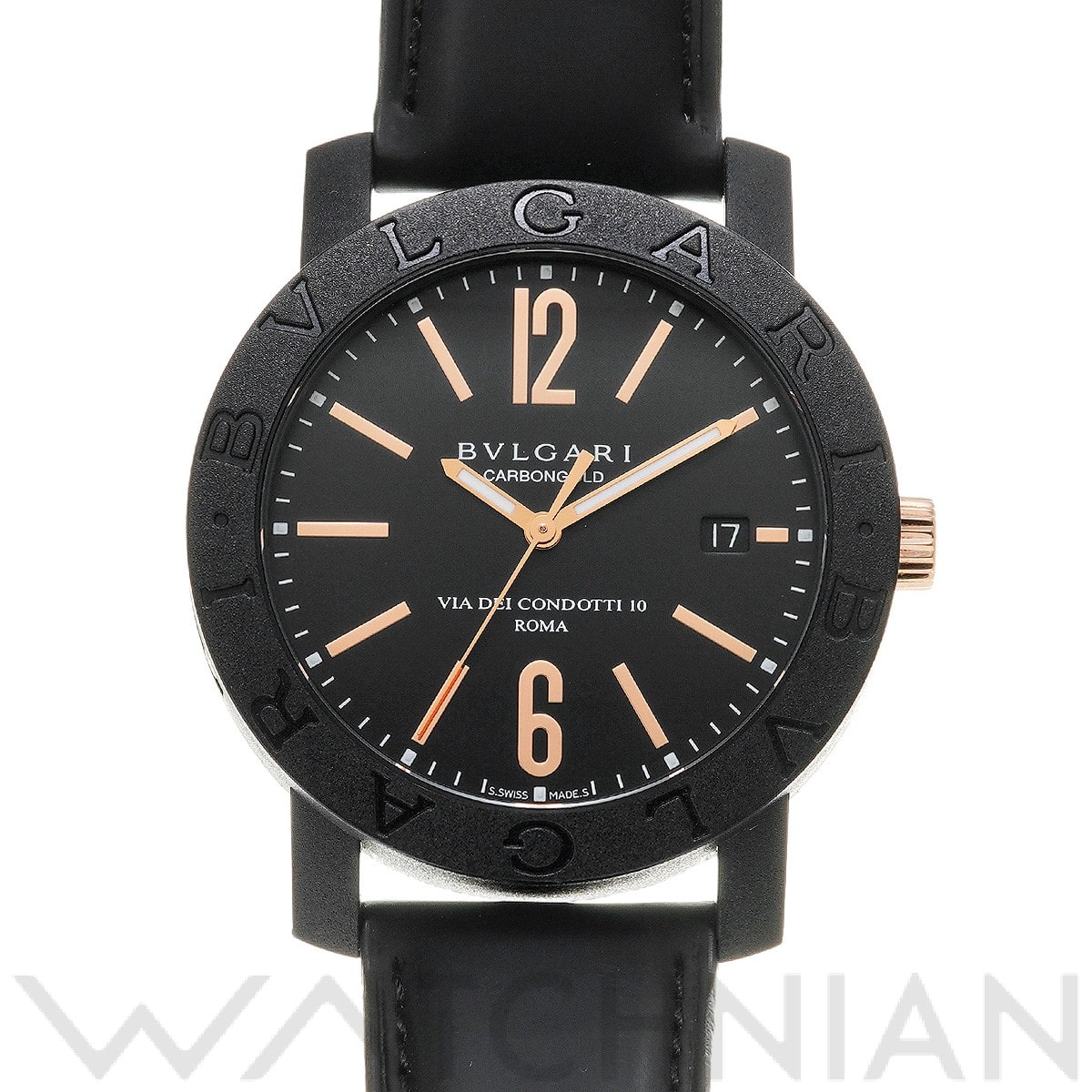 ブルガリ / BVLGARI ブルガリブルガリ カーボンゴールド BBP40BCGLD ブラック メンズ 時計 【中古】【wristwatch】