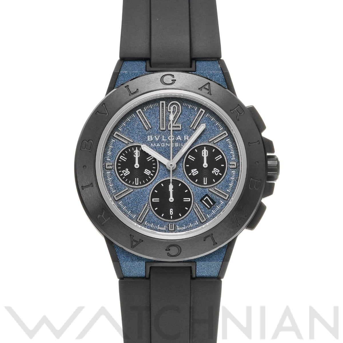 ディアゴノ マグネシウム クロノグラフ DG42C3SMCVDCH ブルー/ブラック ブルガリ BVLGARI メンズ 【中古】
