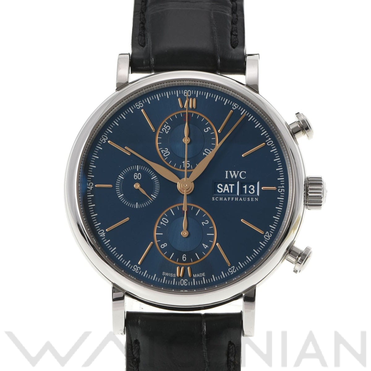 IWC ポートフィノ クロノグラフ IW391036 ブルー メンズ 時計 【中古】【wristwatch】