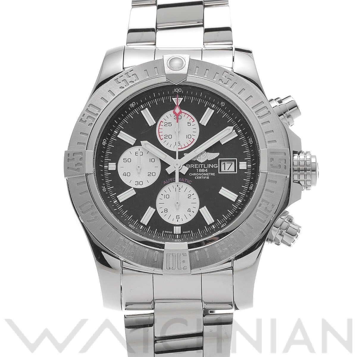 ブライトリング / BREITLING スーパーアベンジャーII A13371111B1A1 ブラック/シルバー メンズ 時計 【中古】【wristwatch】