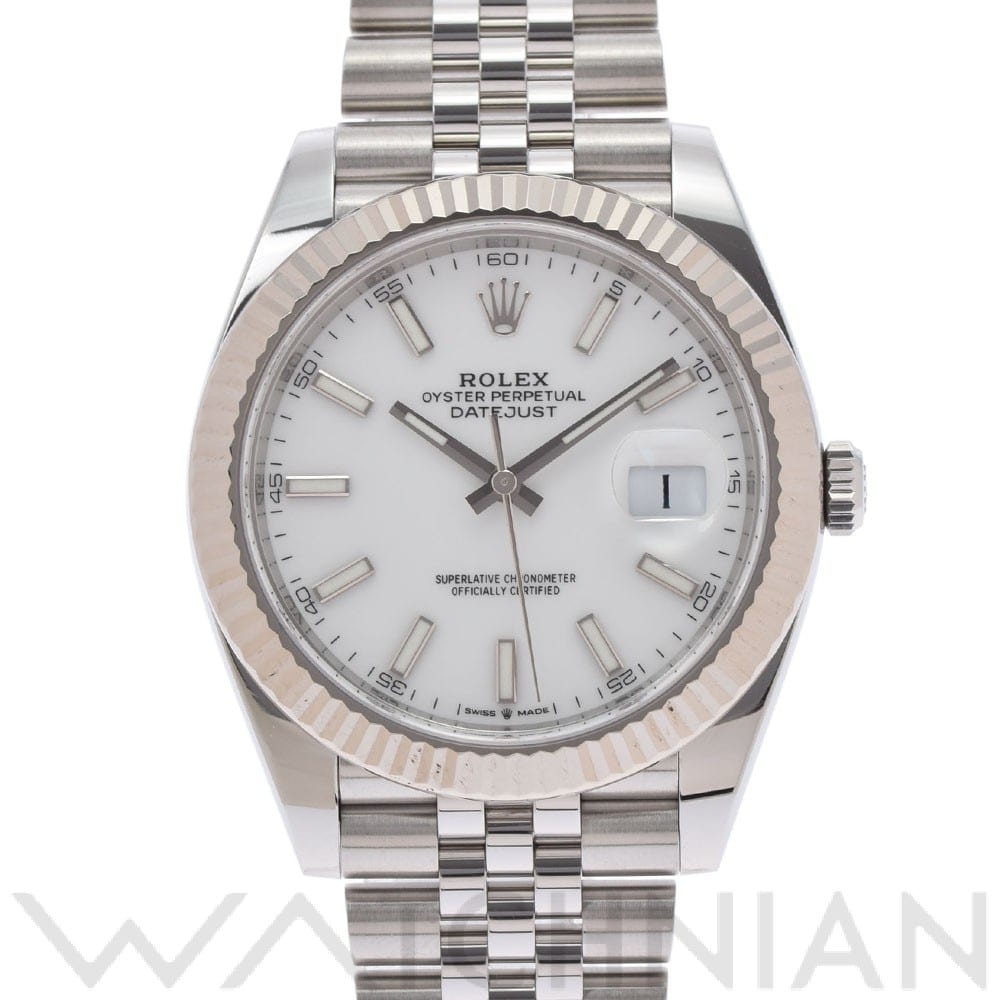 ロレックス デイトジャスト 41 126334 ホワイト メンズ 時計 【中古】【wristwatch】