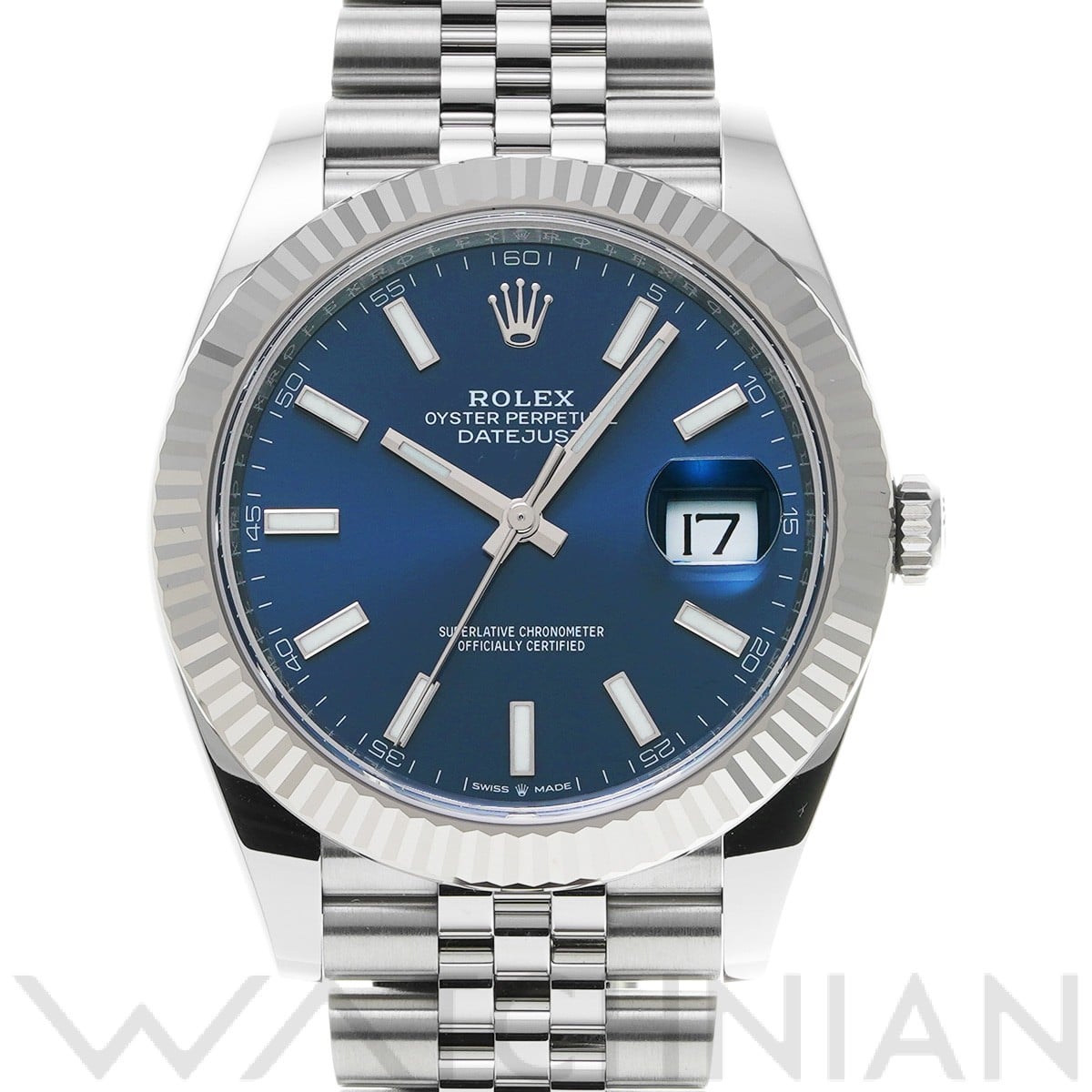 ロレックス デイトジャスト 41 126334 ブライトブルー メンズ 時計 【中古】【wristwatch】