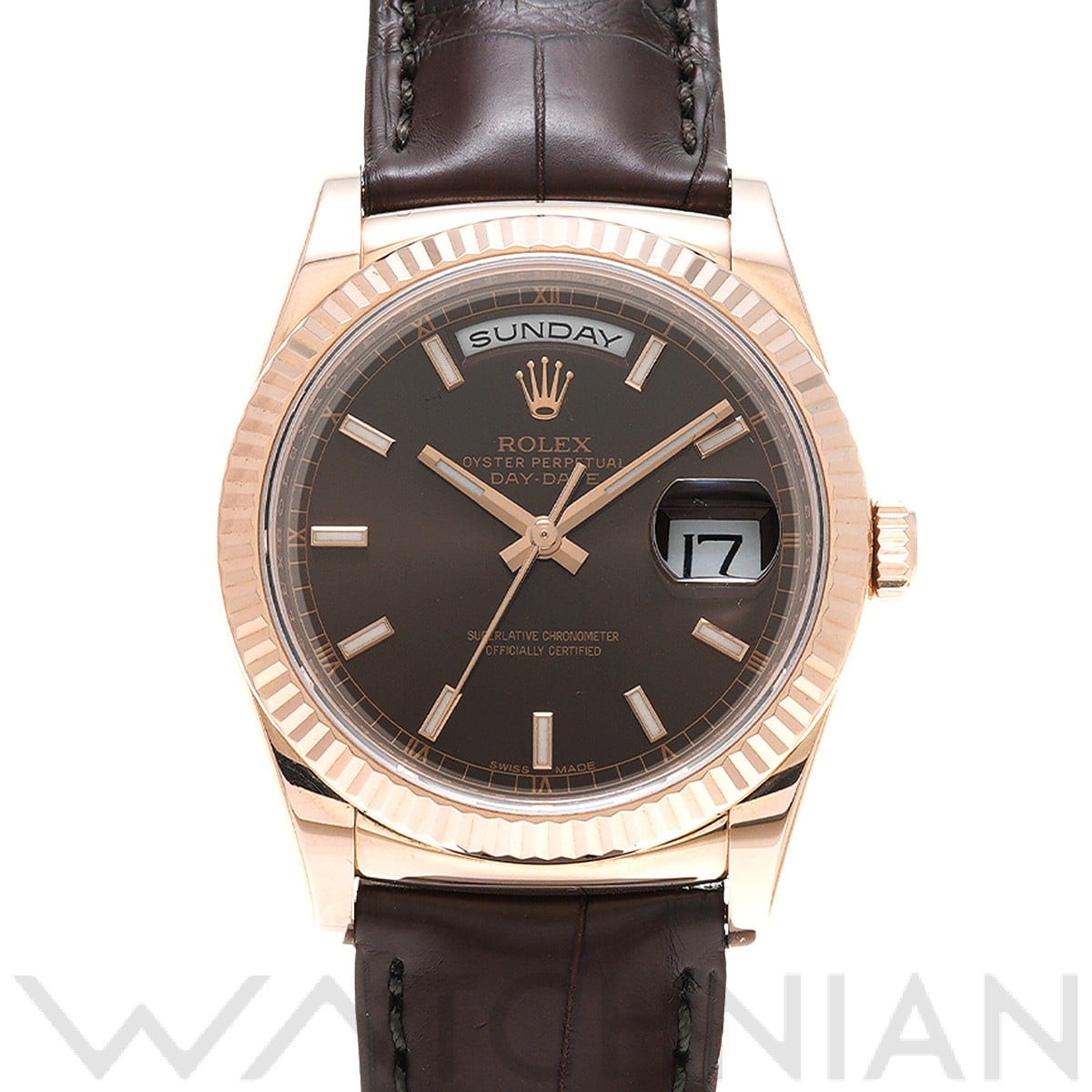 ロレックス デイデイト 36 118135 チョコレートブラウン メンズ 時計 【中古】【wristwatch】