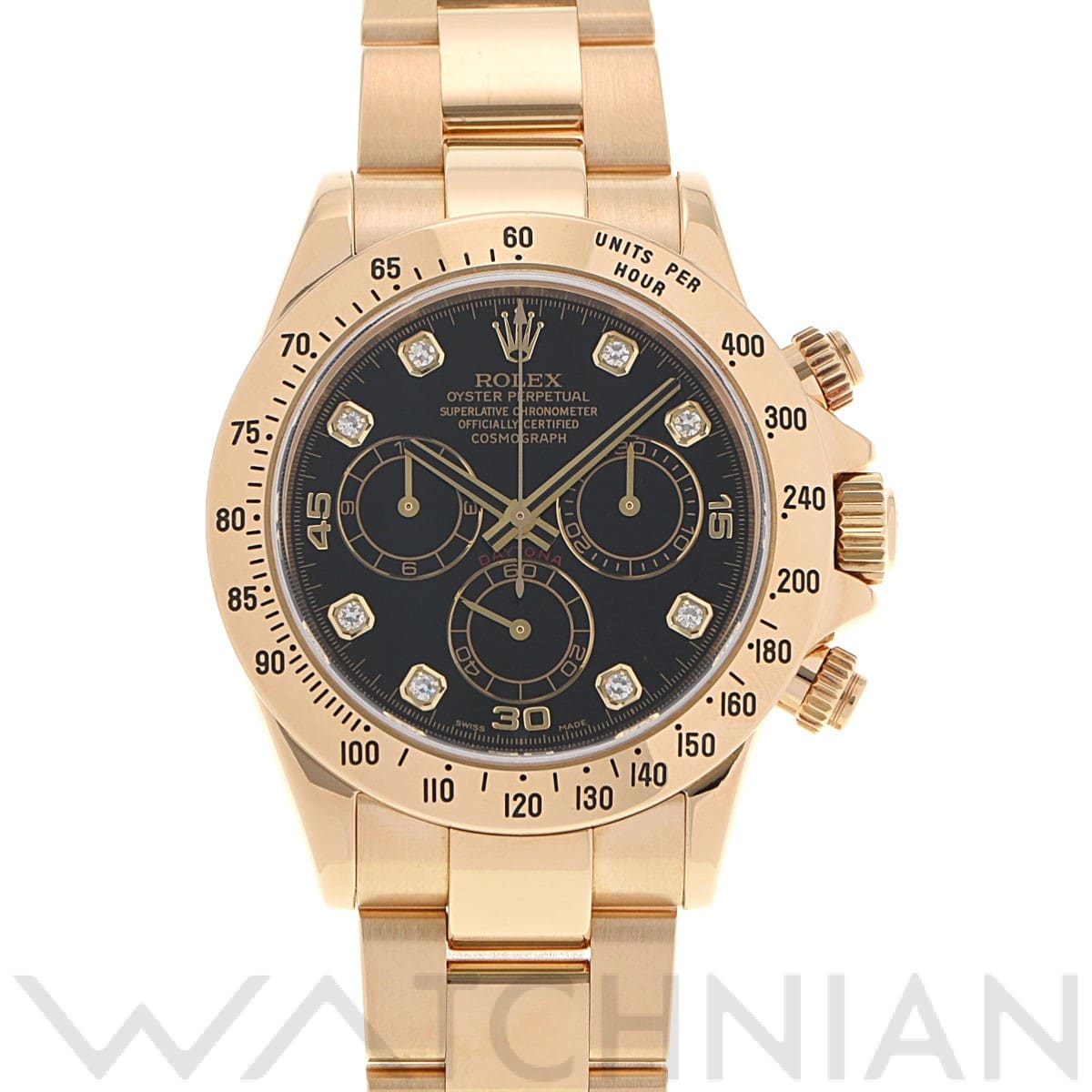 ロレックス コスモグラフ デイトナ 116528G ブラック/ダイヤモンド メンズ 時計 【中古】【wristwatch】