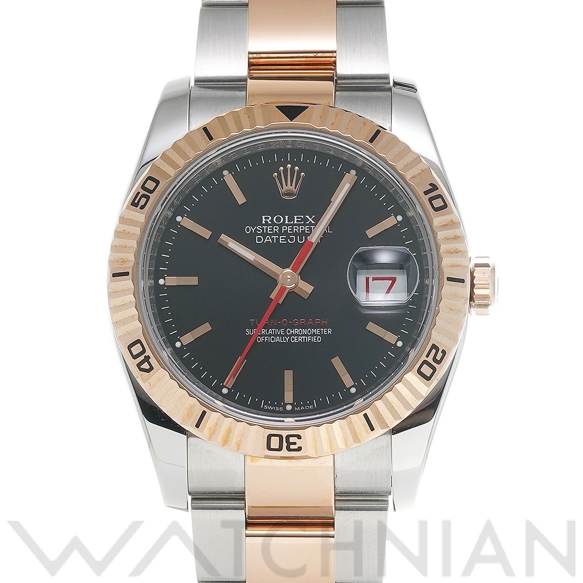 ロレックス デイトジャスト 36 ターノグラフ 116261 ブラック メンズ 時計 【中古】【wristwatch】