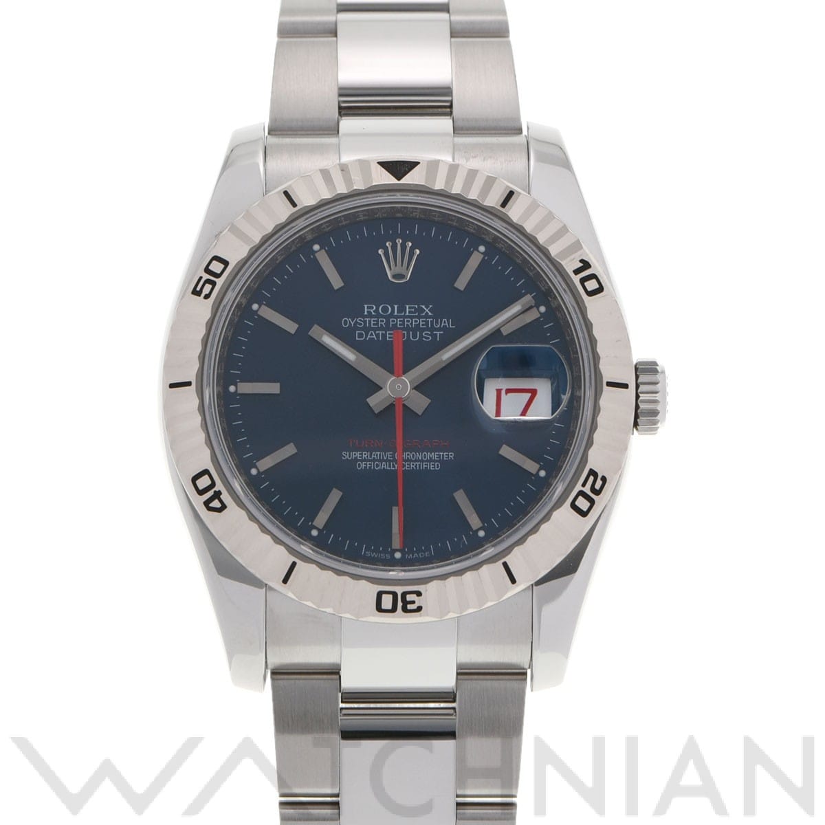 ロレックス デイトジャスト 36 ターノグラフ 116264 ブルー メンズ 時計 【中古】【wristwatch】
