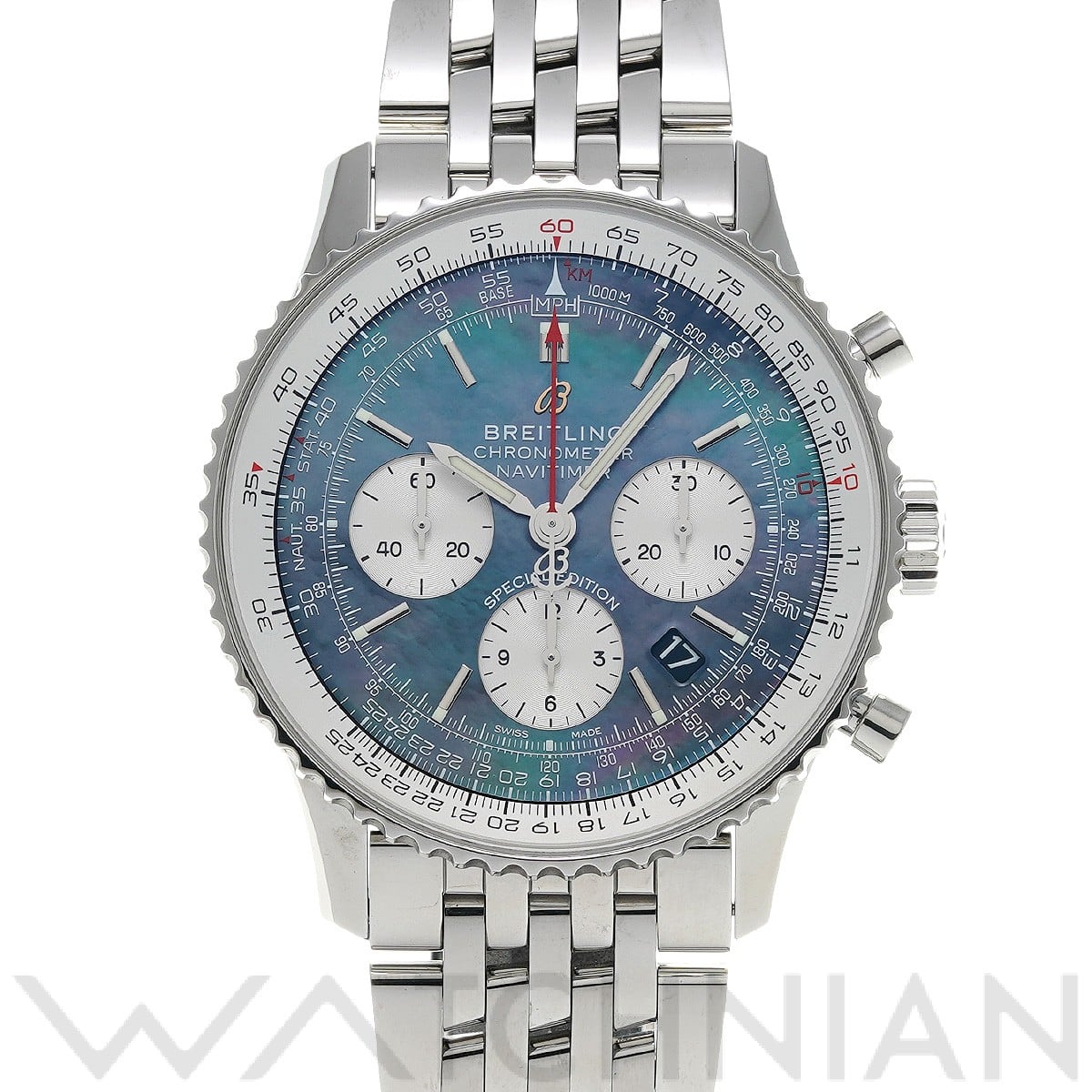 ブライトリング / BREITLING ナビタイマー 1 B01 クロノグラフ 43 ブラックマザーオブパール ジャパンエディション AB0121211B3A1 ブラックシェル/シルバー メンズ 時計 【中古】【wristwatch】