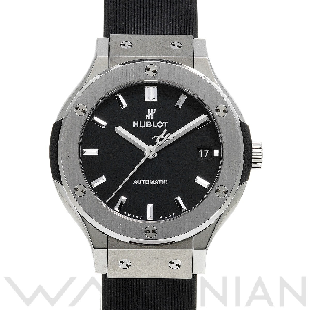 クラシックフュージョン チタニウム 565.NX.1171.RX ブラック ウブロ HUBLOT ユニセックス 【中古】