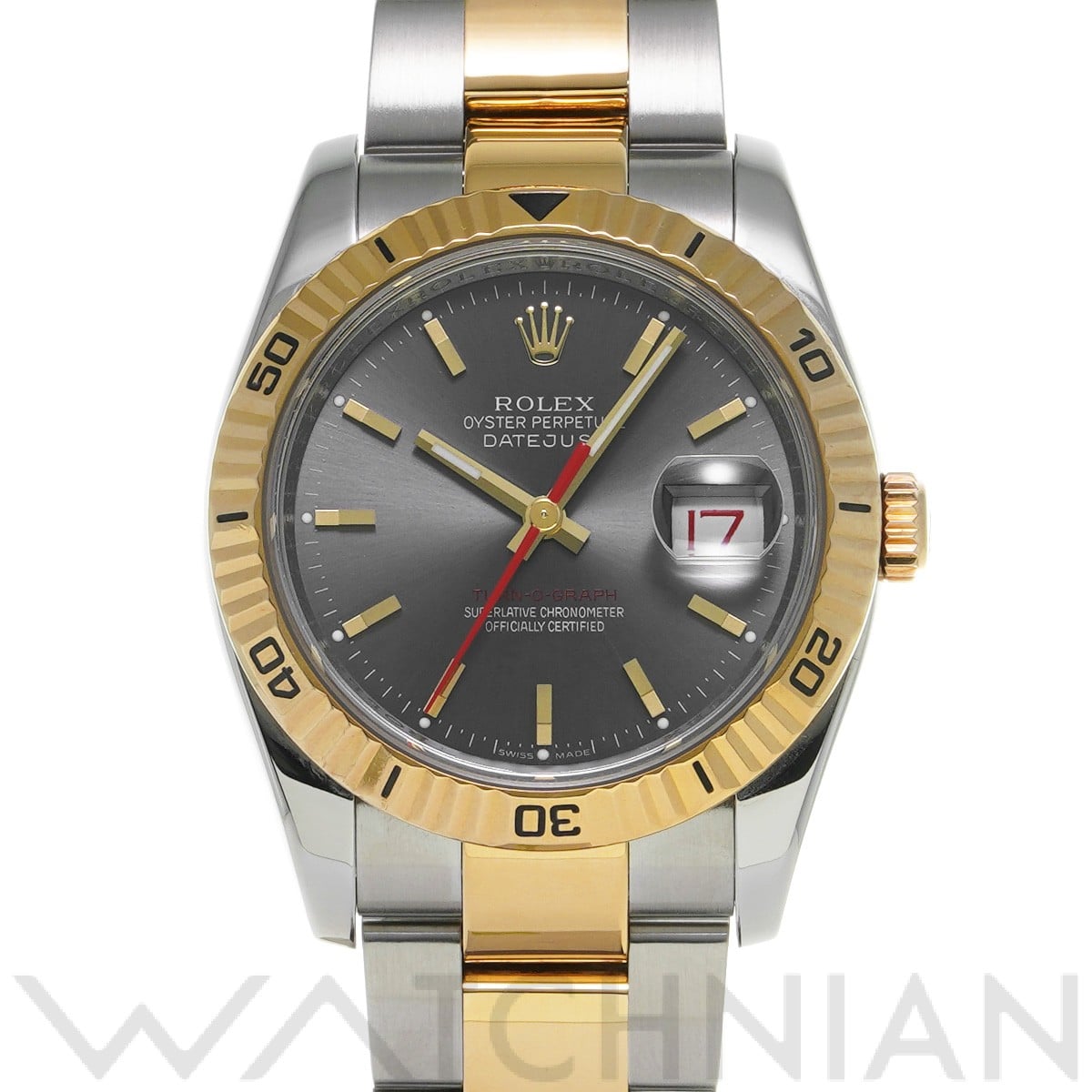 ロレックス デイトジャスト 36 ターノグラフ 116263 グレー メンズ 時計 【中古】【wristwatch】