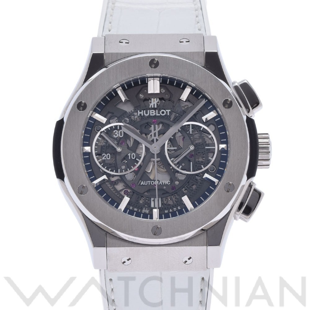 クラシックフュージョン アエロフュージョン チタニウム 525.NX.0170.LR グレー/スケルトン ウブロ HUBLOT メンズ 【中古】
