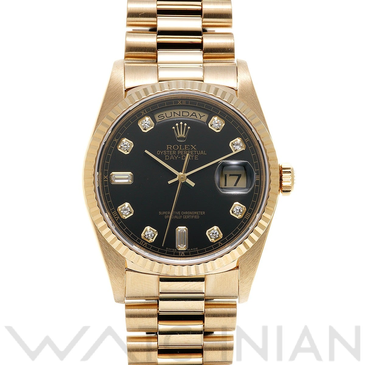 ロレックス デイデイト 18238A ブラック/ダイヤモンド メンズ 時計 【中古】【wristwatch】