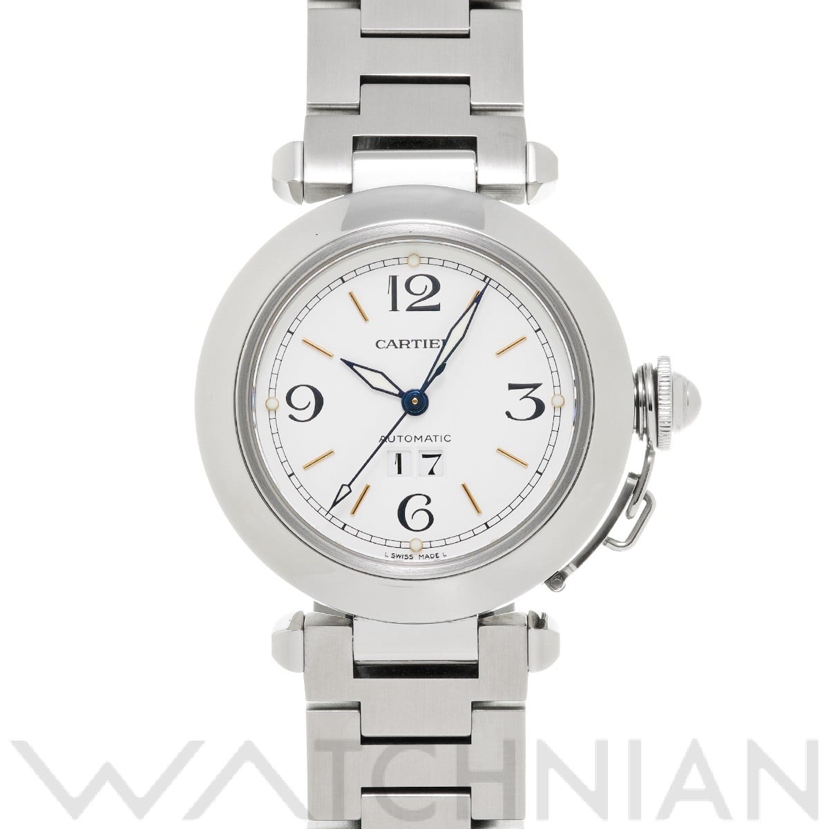 カルティエ / CARTIER パシャC ビッグデイト W31044M7 ホワイト ユニセックス 時計 【中古】【wristwatch】