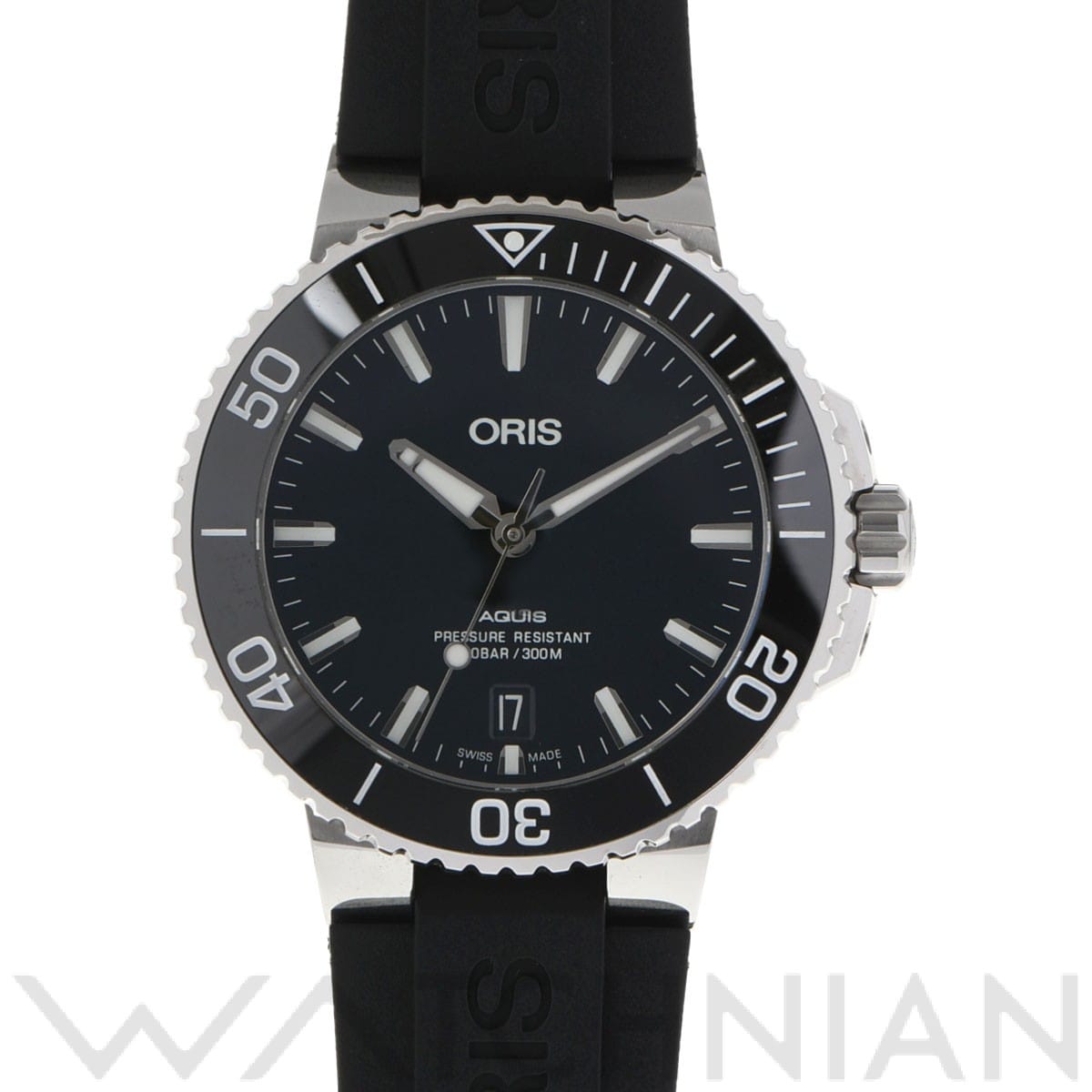 アクイス デイト 01 733 7732 4134-07 4 21 64FC ブラック オリス ORIS メンズ 【中古】