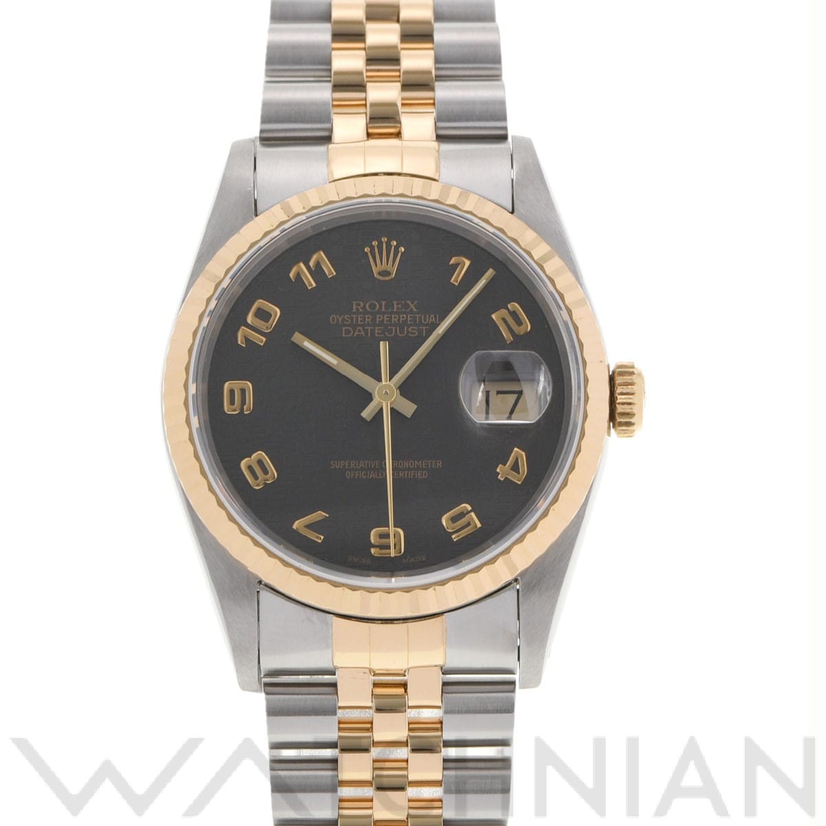 ロレックス デイトジャスト 36 16233 ブラックコンピュータ メンズ 時計 【中古】【wristwatch】