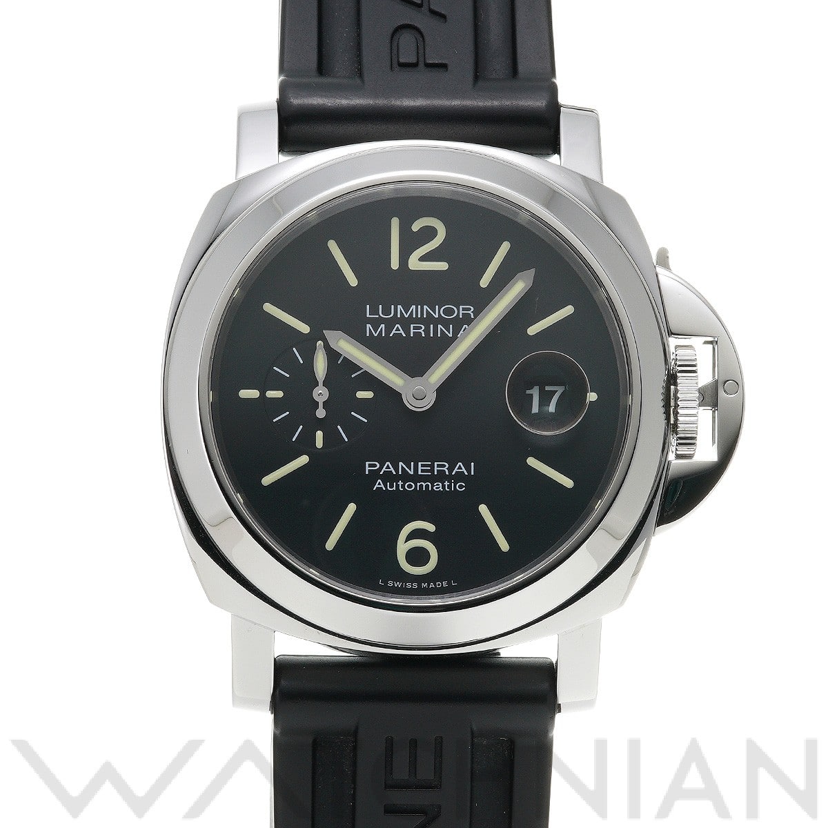 ルミノールマリーナ オートマティック アッチャイオ PAM01104 T番(2017年製造) ブラック パネライ PANERAI メンズ 【中古】