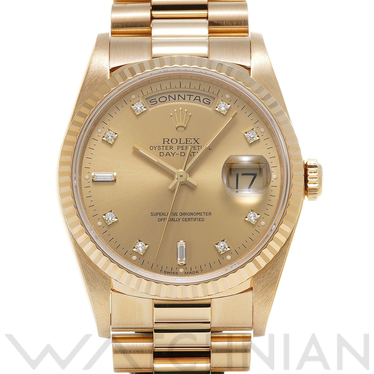 ロレックス デイデイト 36 18238A シャンパン/ダイヤモンド メンズ 時計 【中古】【wristwatch】