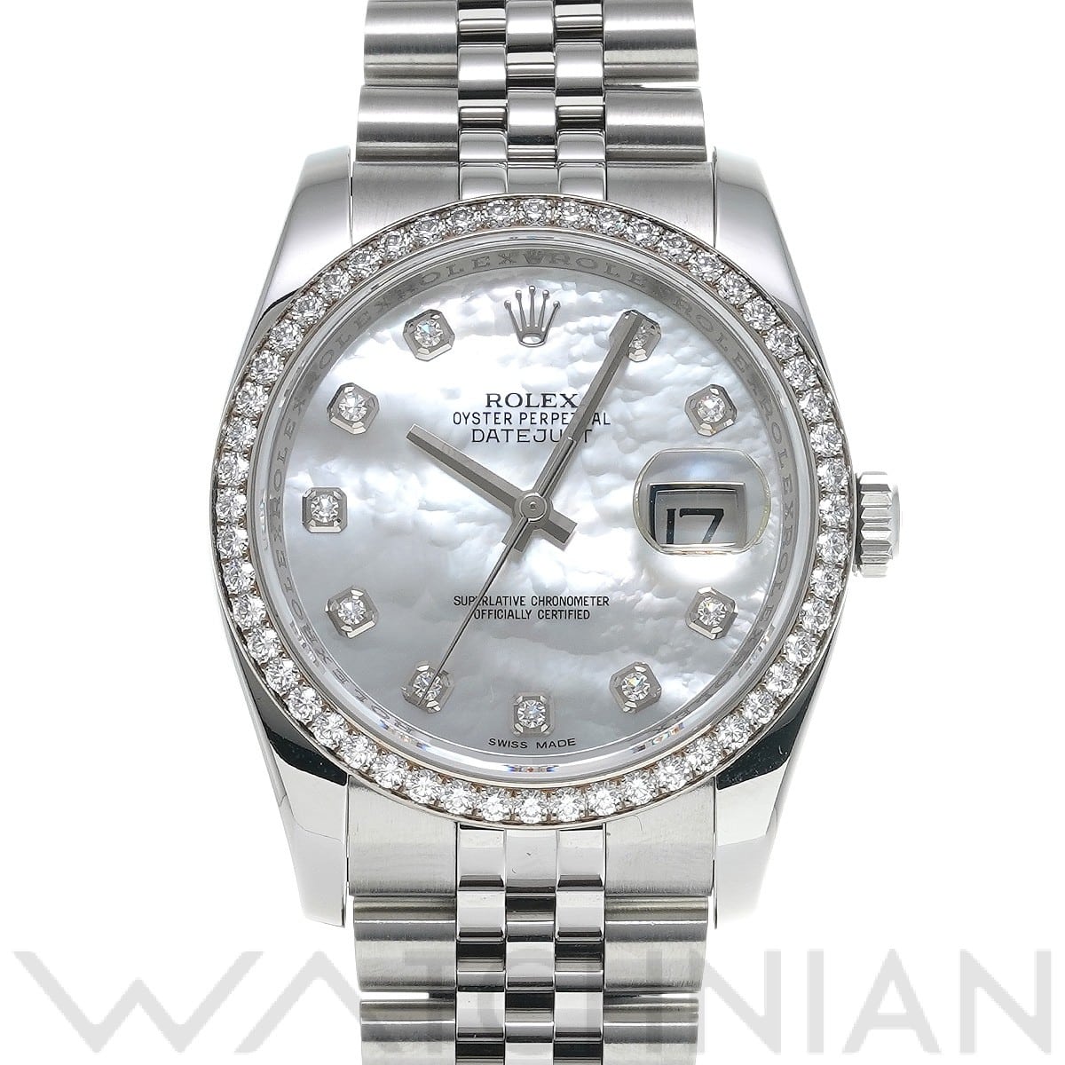 ロレックス デイトジャスト 36 116244NG ホワイトシェル/ダイヤモンド メンズ 時計 【中古】【wristwatch】