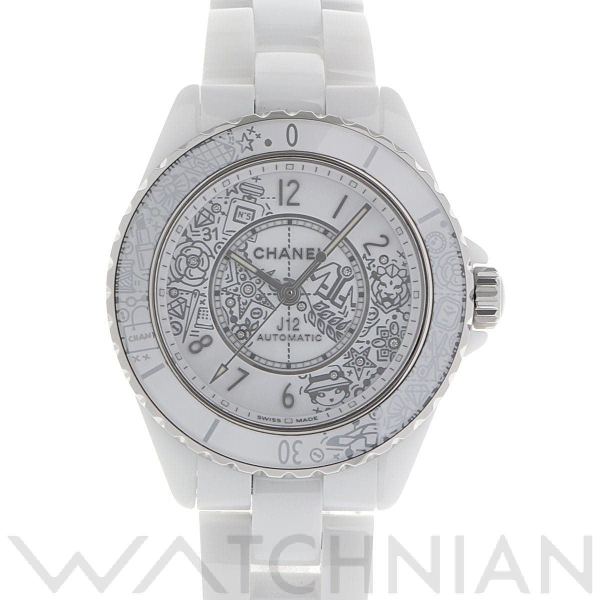 シャネル / CHANEL J12-20 キャリバー12.1 38MM H6476 ホワイト/ダイヤモンド メンズ 時計 【中古】【wristwatch】