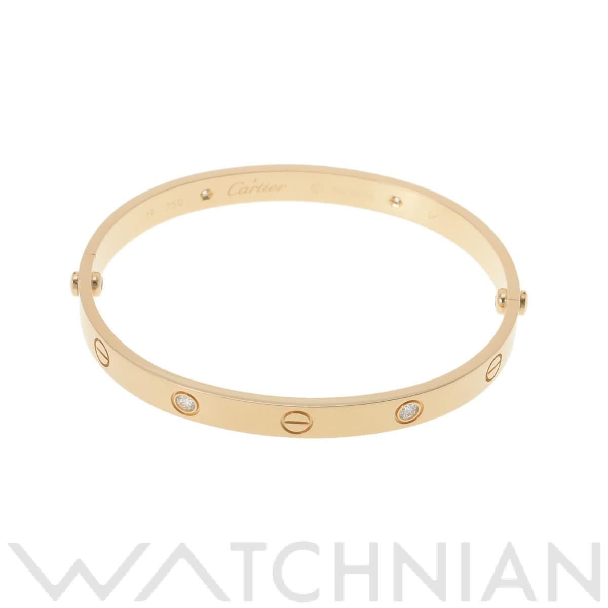 カルティエ ラブブレスレット ハーフダイヤ #19 ゴールド K18イエローゴールド YG レディース ジュエリー 【中古】【jewelry】