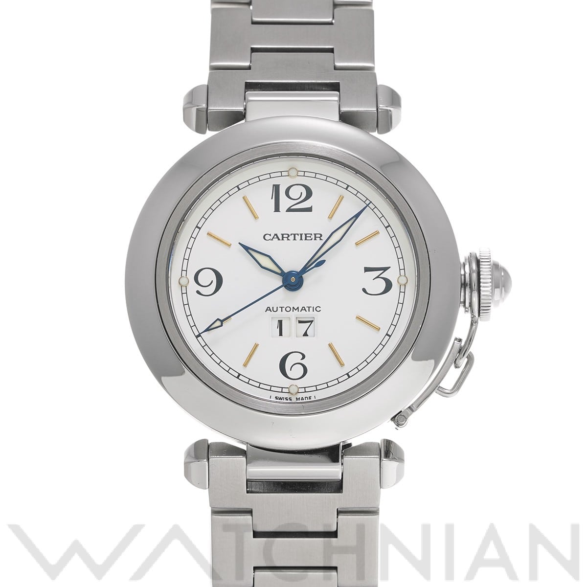 カルティエ / CARTIER パシャC ビッグデイト W31044M7 ホワイト ユニセックス 時計 【中古】【wristwatch】