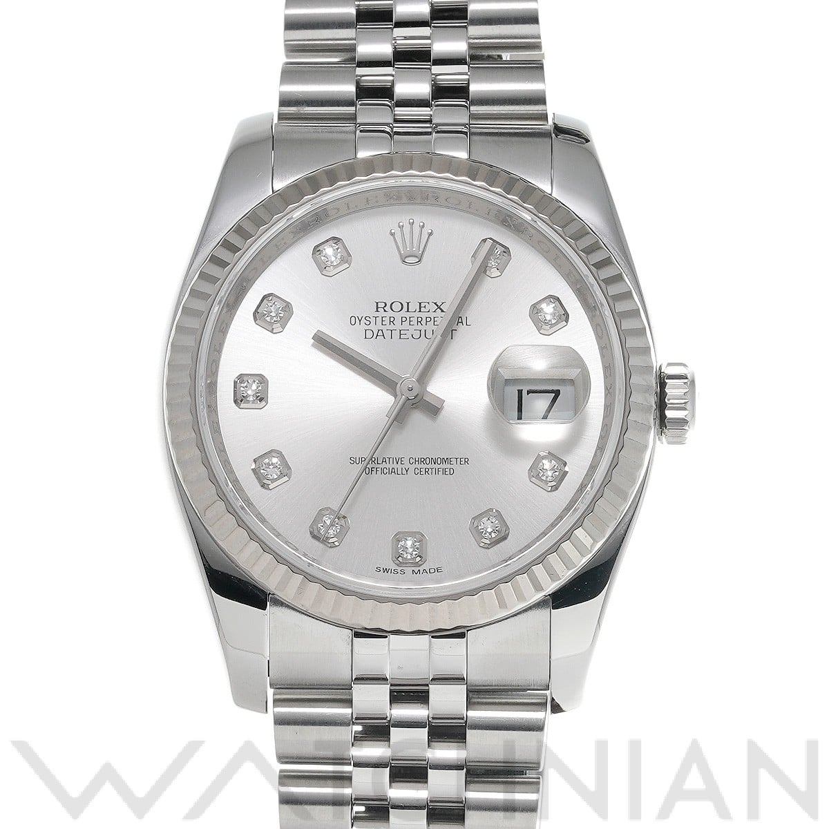 ロレックス デイトジャスト 36 116234G シルバー/ダイヤモンド メンズ 時計 【中古】【wristwatch】