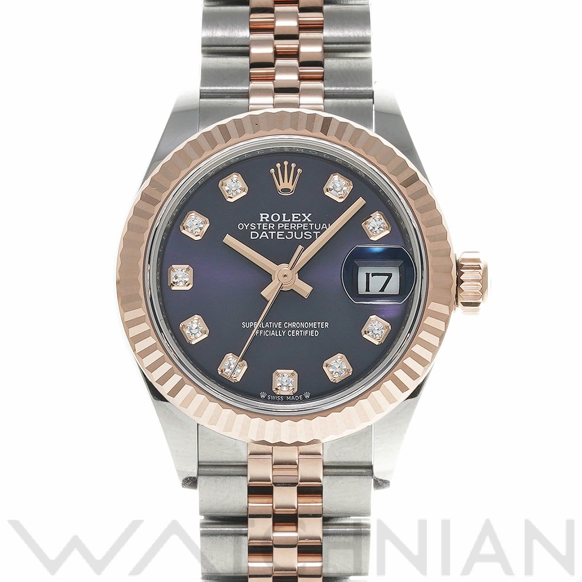 ロレックス レディ デイトジャスト 28 279171G オーベルジーヌ/ダイヤモンド レディース 時計 【中古】【wristwatch】