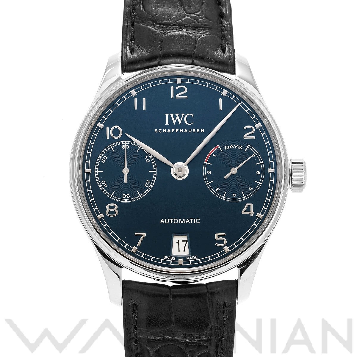 ポルトギーゼ オートマティック 7デイズ IW500710 ブルー インターナショナルウォッチカンパニー IWC メンズ 【中古】