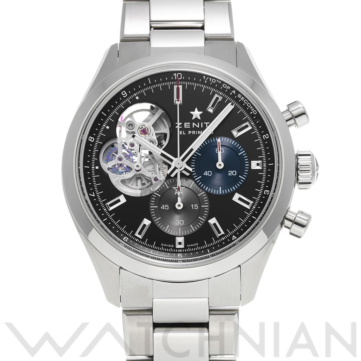ゼニス / ZENITH クロノマスター エル・プリメロ オープン 03.3300.3604/21.M3300 マットブラック/ブルー/グレー メンズ 時計 【中古】【wristwatch】
