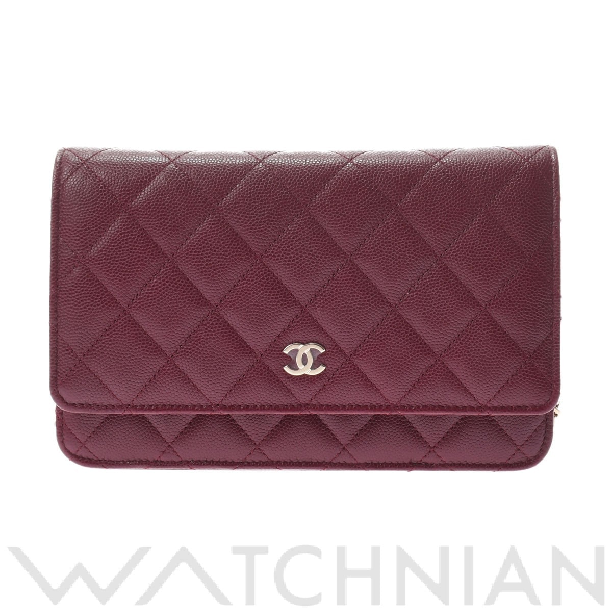 シャネル チェーンウォレット ボルドー AP0250 キャビアスキン レディース バッグ 【未使用】【bag】