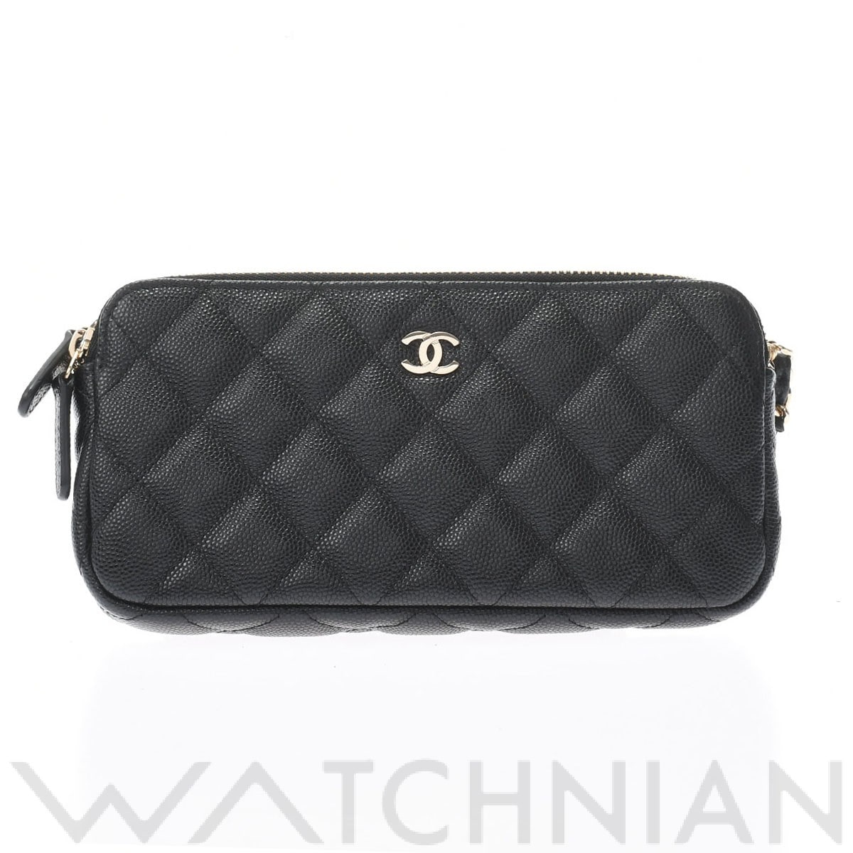 シャネル チェーンウォレット ブラック A82527 キャビアスキン レディース バッグ 【中古】【bag】