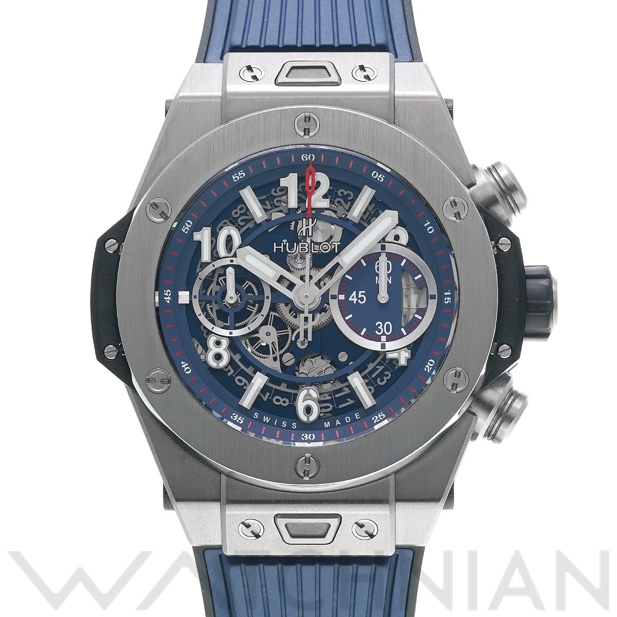 ビッグバン ウニコ チタニウム 411.NX.5179.RX ブルー ウブロ HUBLOT メンズ 【中古】