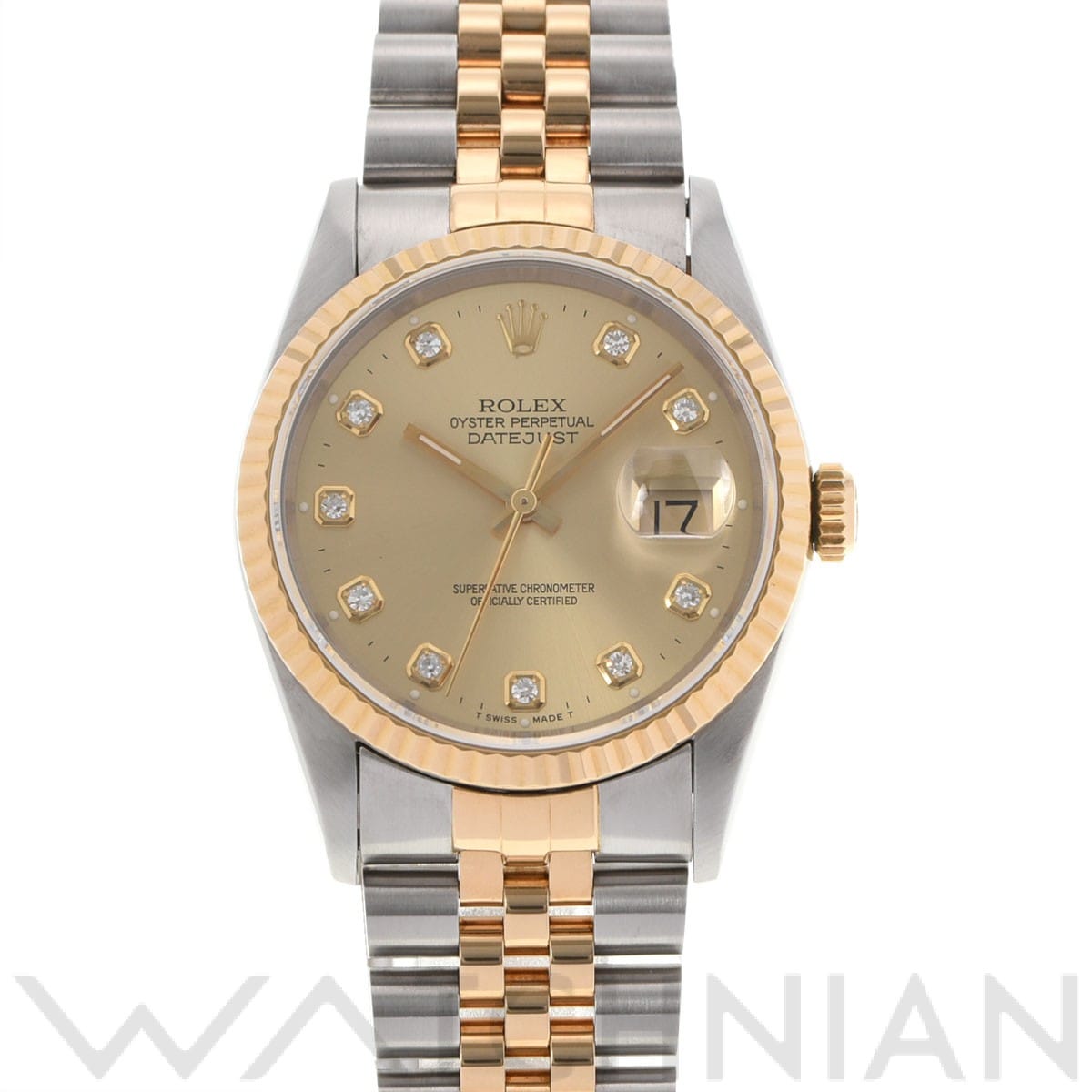 ロレックス デイトジャスト 36 16233G シャンパン/ダイヤモンド メンズ 時計 【中古】【wristwatch】