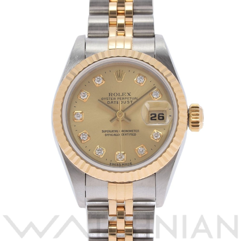 デイトジャスト 69173G U番(1997年頃製造) シャンパン/ダイヤモンド ロレックス ROLEX レディース 【中古】