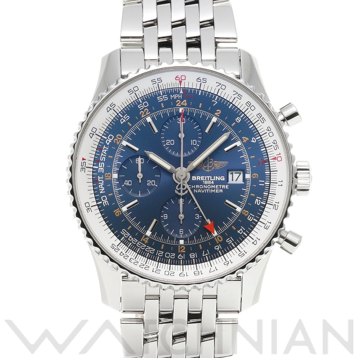 ブライトリング / BREITLING ナビタイマー ワールド A2432212/C651 ブルー メンズ 時計 【中古】【wristwatch】