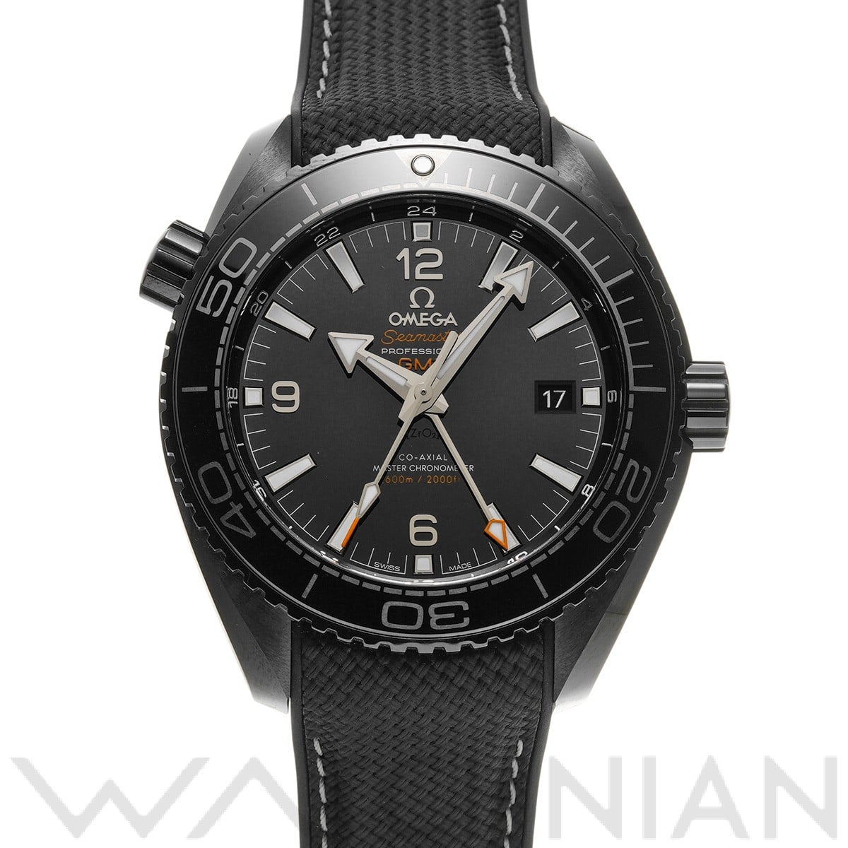 シーマスター プラネットオーシャン 600 コーアクシャル マスタークロノメーター GMT ディープブラック 215.92.46.22.01.001 ブラック オメガ OMEGA メンズ 【中古】