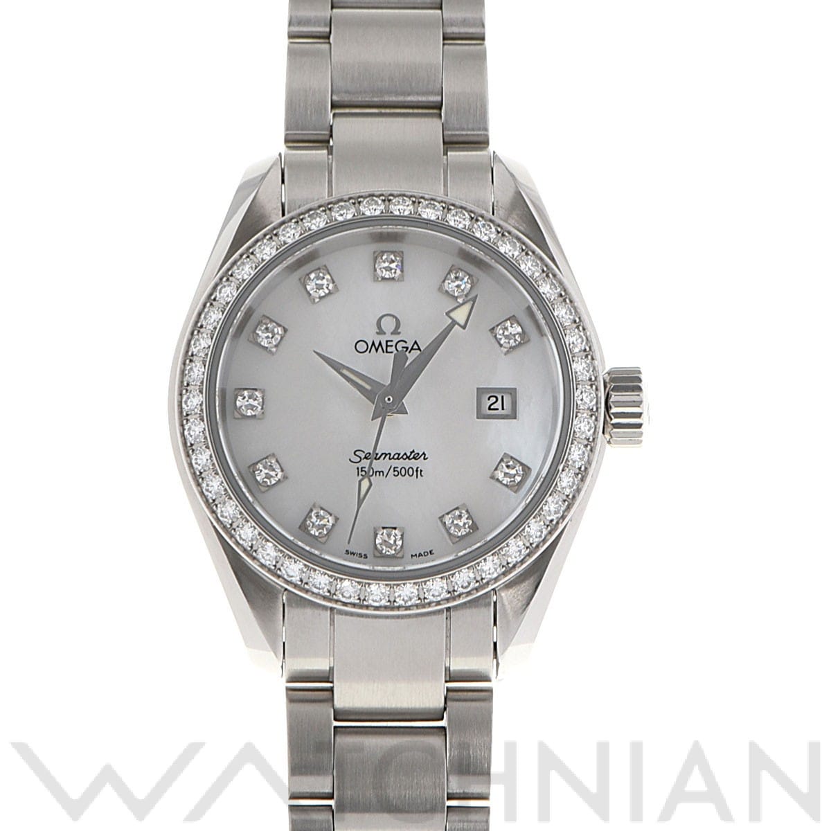 オメガ / OMEGA シーマスター アクアテラ クォーツ 2579.75 ホワイトシェル/ダイヤモンド メンズ 時計 【中古】【wristwatch】