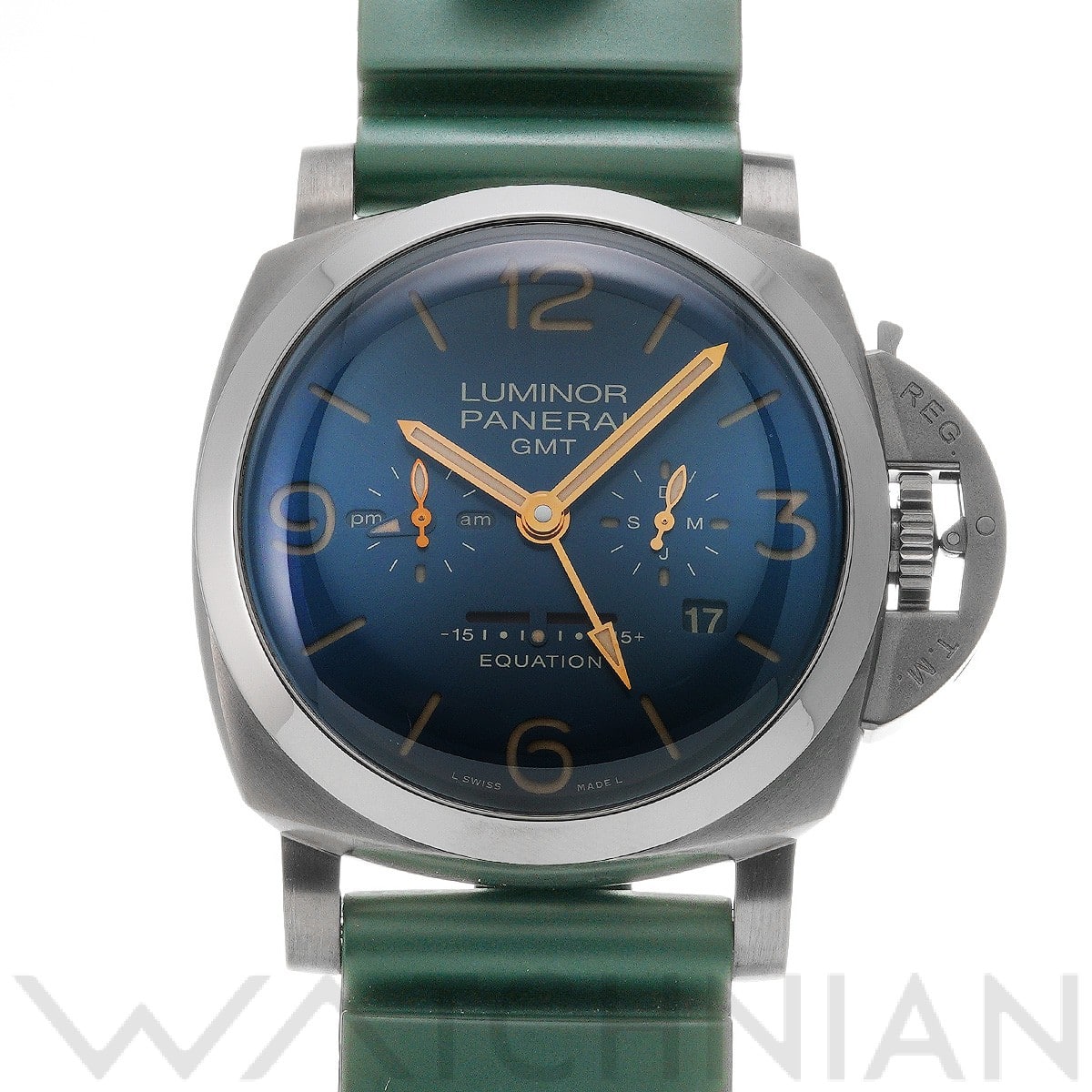 ルミノール 1950 イクエーション オブ タイム 8デイズ GMT チタニオ PAM00670 S番(2016年製造) ブルー パネライ PANERAI メンズ 【中古】