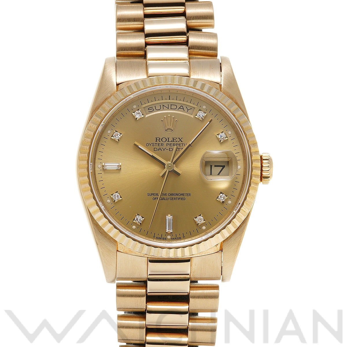 ロレックス デイデイト 36 18238A シャンパン/ダイヤモンド メンズ 時計 【中古】【wristwatch】