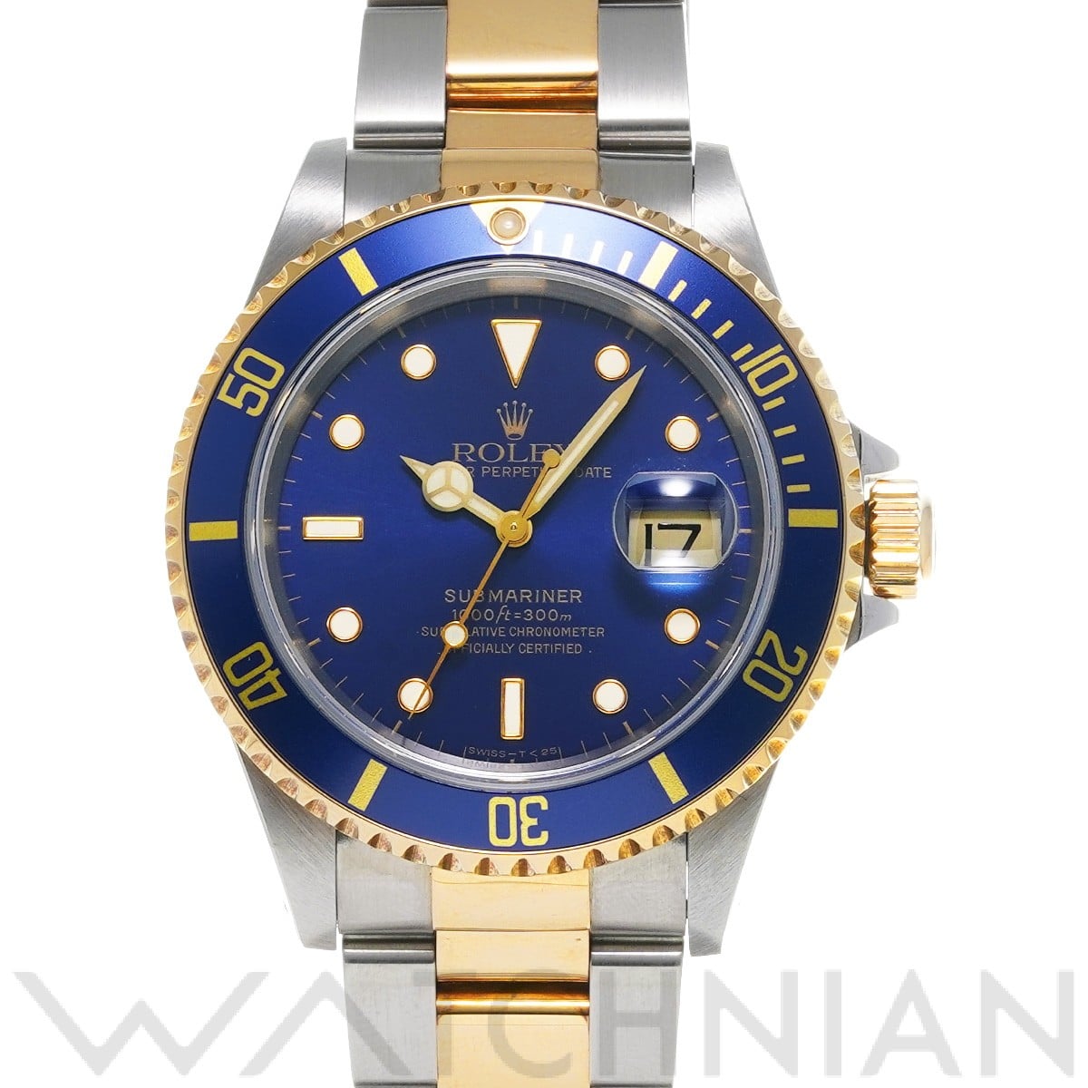 サブマリーナ デイト 16613 U番(1997年頃製造) ブルー ロレックス ROLEX メンズ 【中古】