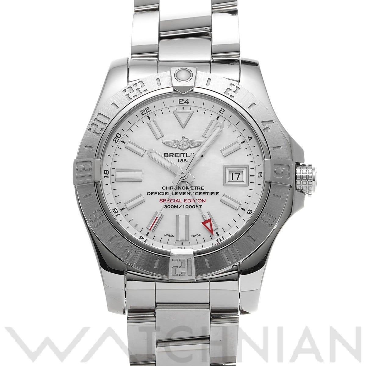 ブライトリング / BREITLING アベンジャーII GMT マザーオブパール A3239011/A809 ホワイトシェル メンズ 時計 【中古】【wristwatch】