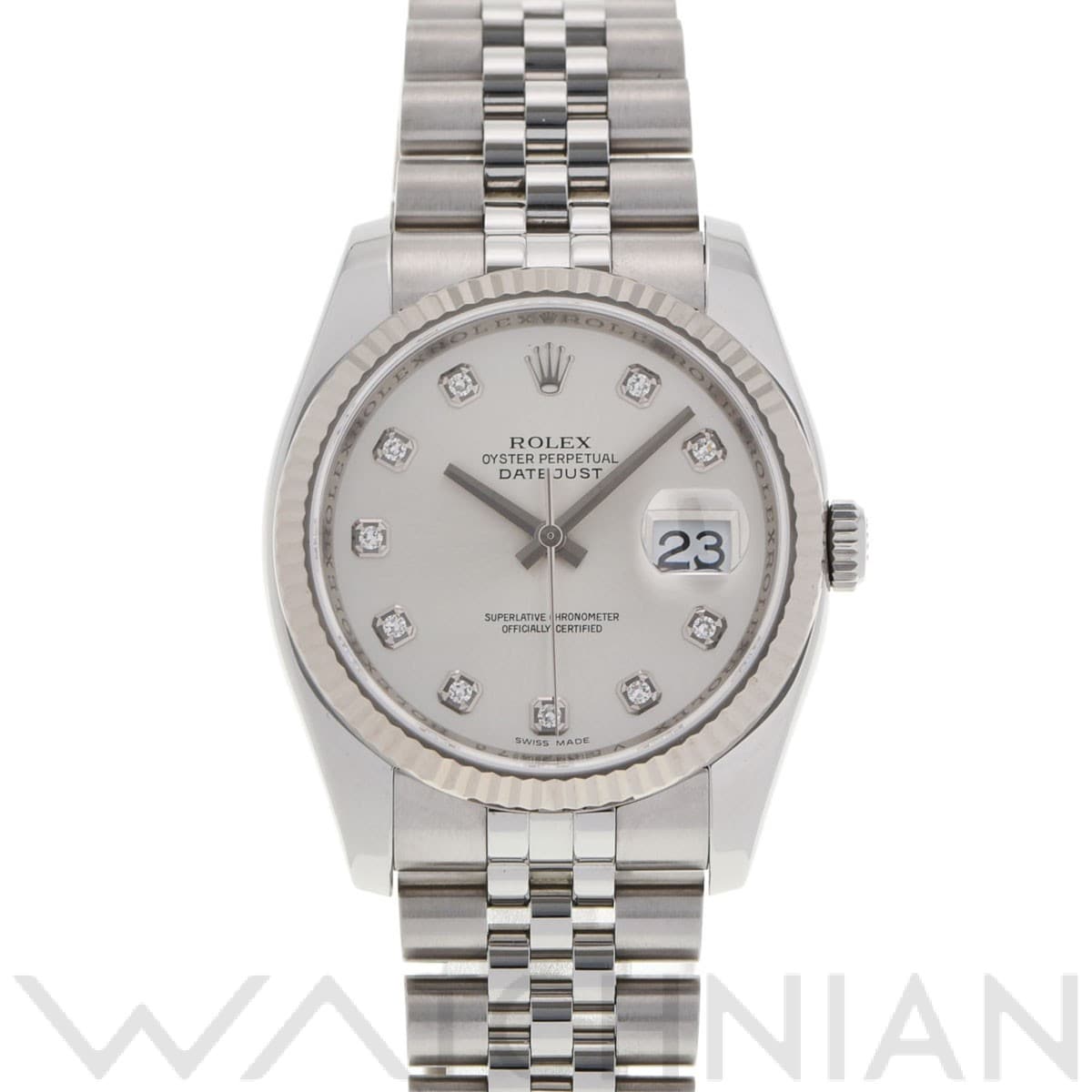ロレックス デイトジャスト 36 116234G シルバー/ダイヤモンド メンズ 時計 【中古】【wristwatch】