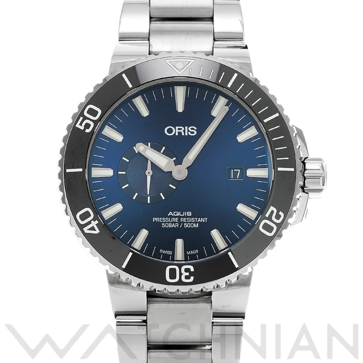 オリス / ORIS アクイス デイト 01 743 7733 4135-07 8 24 05PEB ブルー/ブラック メンズ 時計 【中古】【wristwatch】