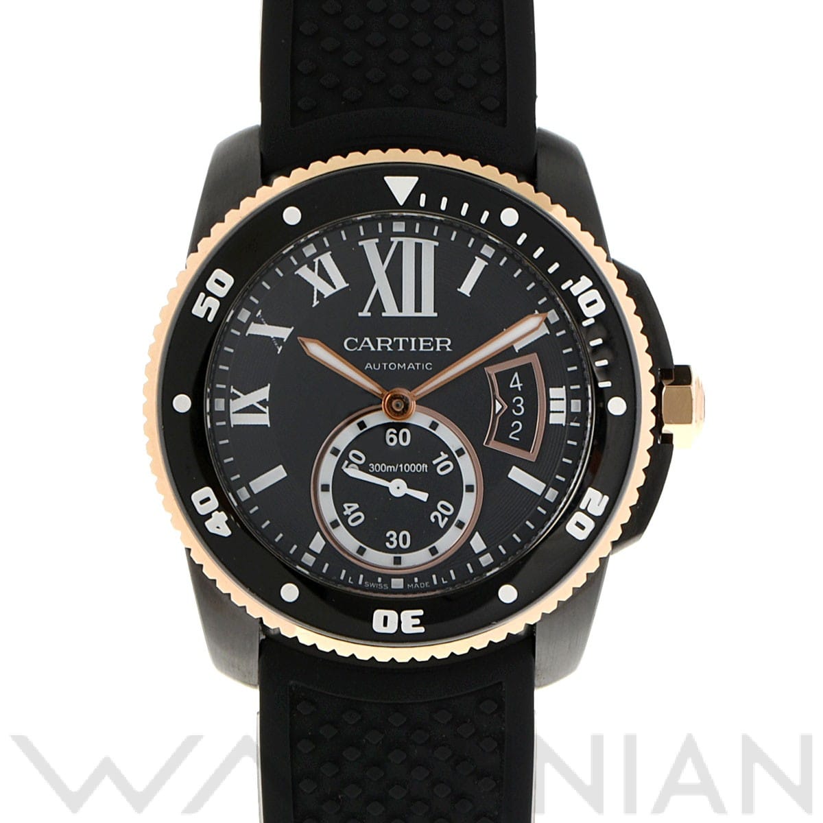 カリブル ドゥ カルティエ ダイバー W2CA0004 ブラック カルティエ CARTIER メンズ 【中古】
