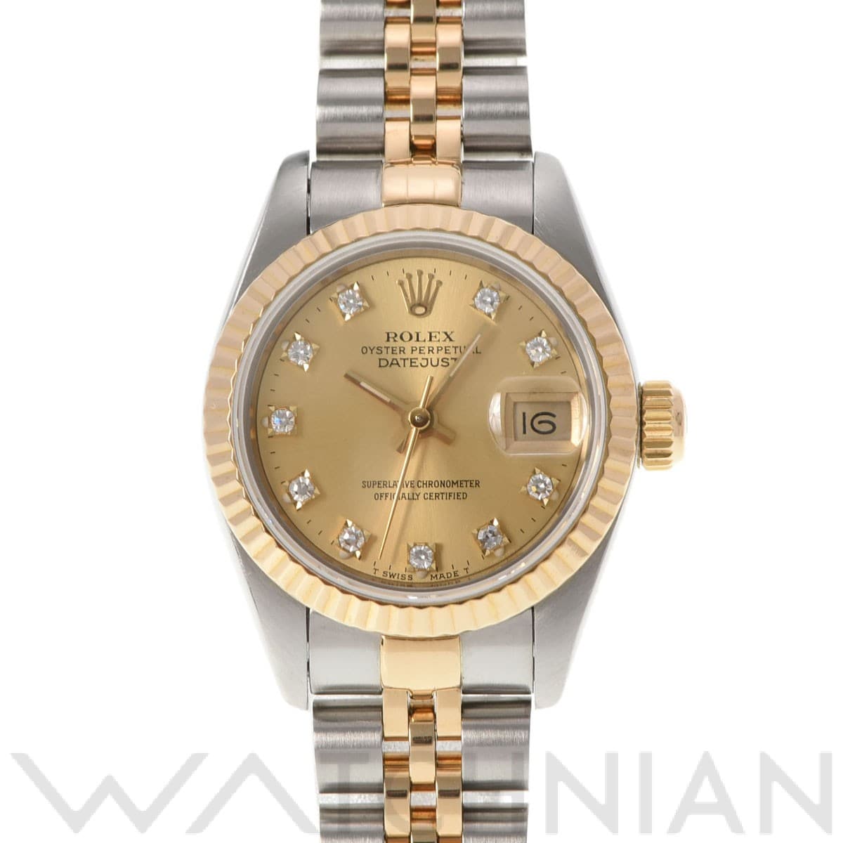 デイトジャスト 69173G X番(1993年頃製造) シャンパン/ダイヤモンド ロレックス ROLEX レディース 【中古】