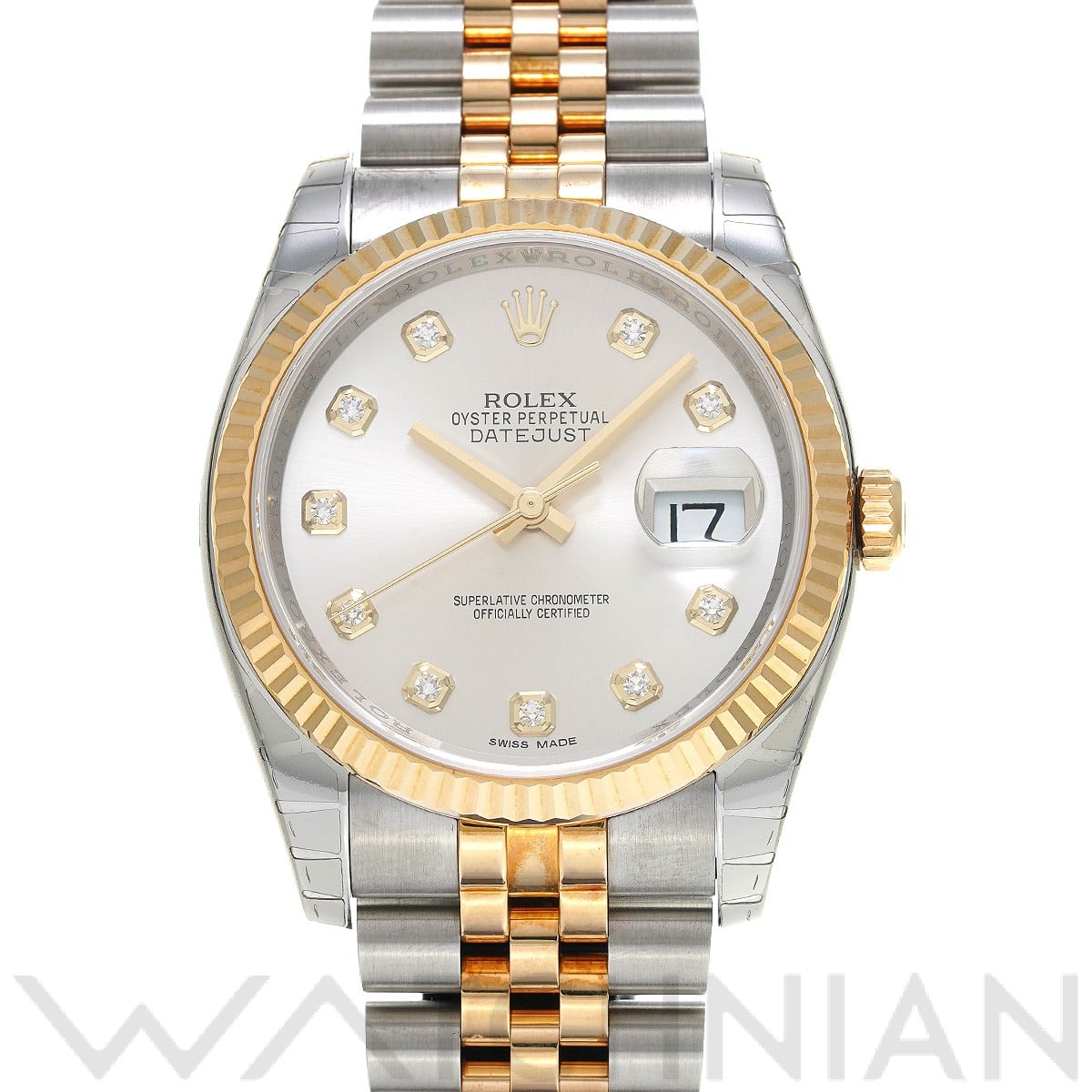 ロレックス デイトジャスト 36 116233G シルバー/ダイヤモンド メンズ 時計 【中古】【wristwatch】